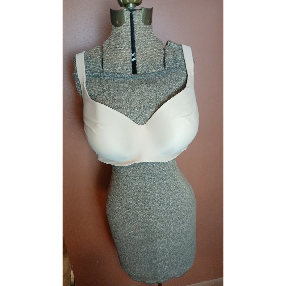 Ambrielle Beige Lightly Lined Balconette Bra Underwire 42DD Nude Seamless